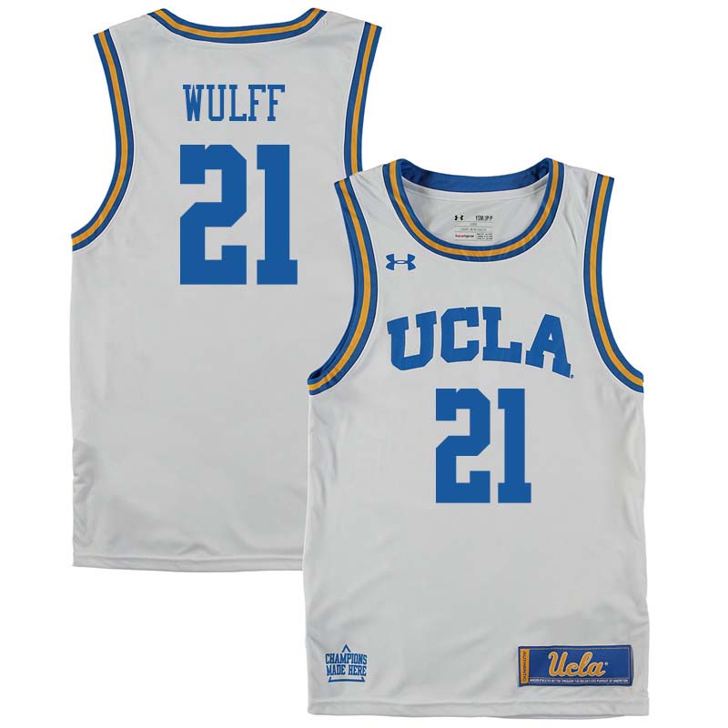 Men #21 Alec Wulff UCLA Bruins College Basketball Jerseys Sale-White